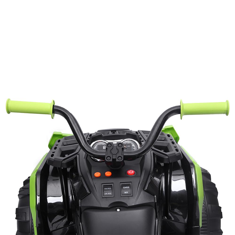 Clearance! Battery Powered Ride ON Toys, Kids 12v Ride ON Toys Car, 4-Wheeler ATV Ride ON Car w/ 3.7mph Max, 2 Speed, LED Lights, AUX Jack, Radio, Electric Motorcycle for Boys/Girls, Green, W1851