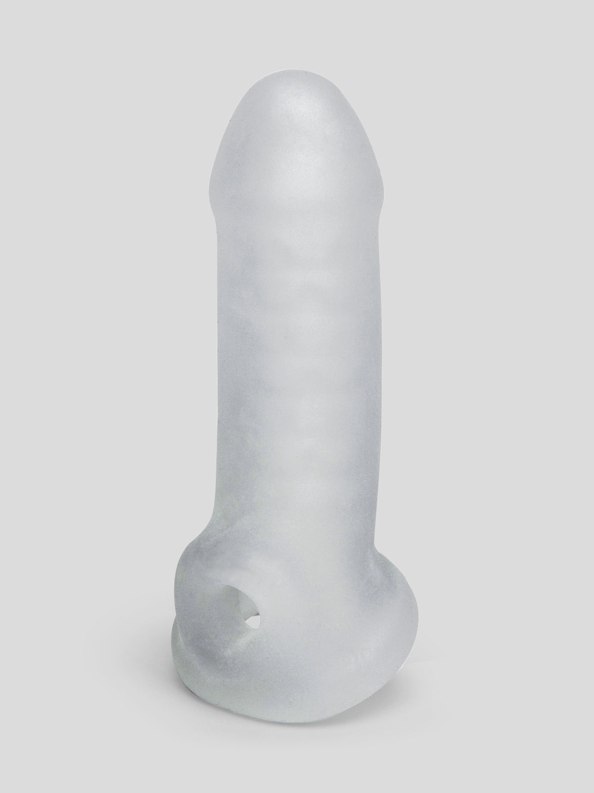 Perfect Fit Fat Boy Thin Textured Penis Extender with Ball Loop, Clear