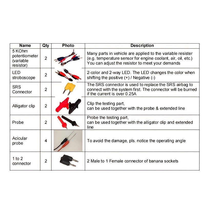 92 PiecesTest Lead Kit, Multifunctional Automotive Test Connector, ,multipurpose Test Wire Set, Multifunctional Test Auto Repair Wire Set