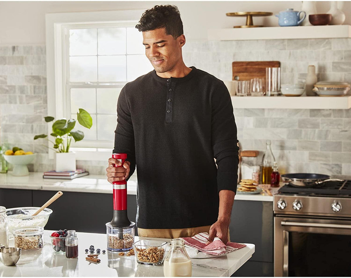 KitchenAid Cordless Variable Speed Hand Blender with Chopper and Whisk Attachment - KHBBV83
