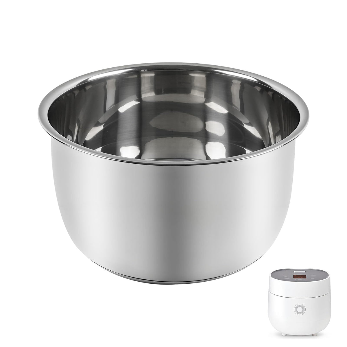 Replacement Rice Cooker 6-Cup Inner Pot Only Compatible with  CR-0675FW – 304  Steel Inner Bowl with Multi-Ply Base, Durable Pots for Multi-Cookers, Easy to Clean and Dishwasher Safe