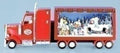 Roman 25.5" Amusements Musical Red Semi Truck Winter Scene Christmas Decor