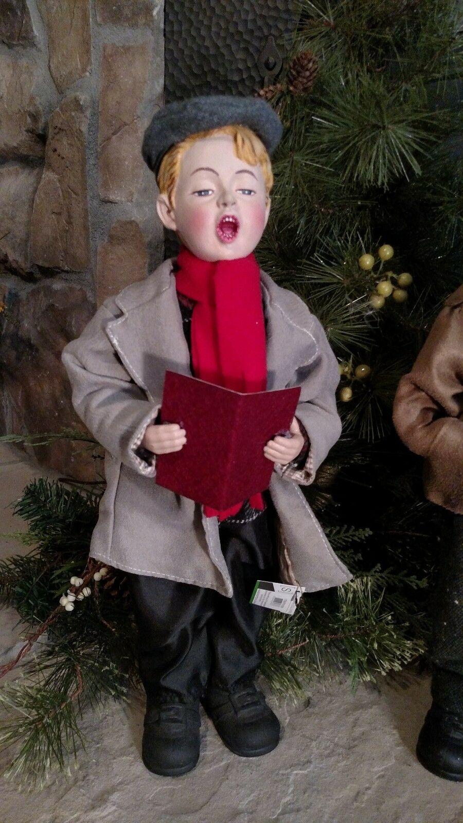 Set 3 NIB 16" THREE BOY CAROLERS Christmas Scene Figure Display Prop