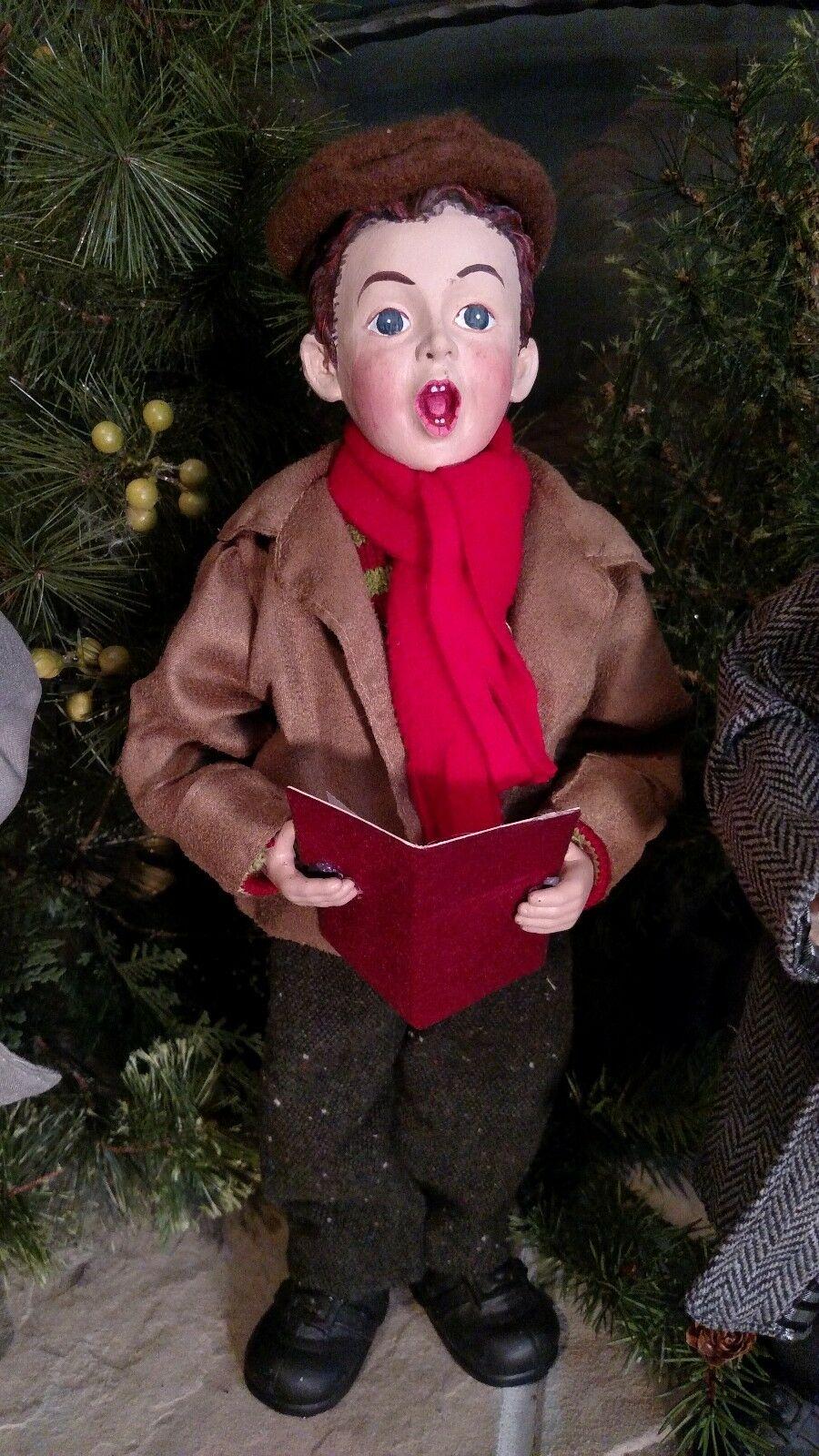 Set 3 NIB 16" THREE BOY CAROLERS Christmas Scene Figure Display Prop