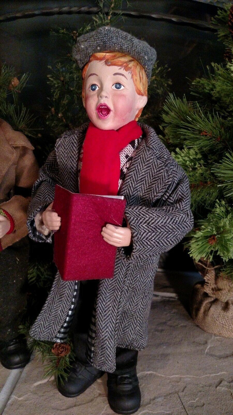 Set 3 NIB 16" THREE BOY CAROLERS Christmas Scene Figure Display Prop