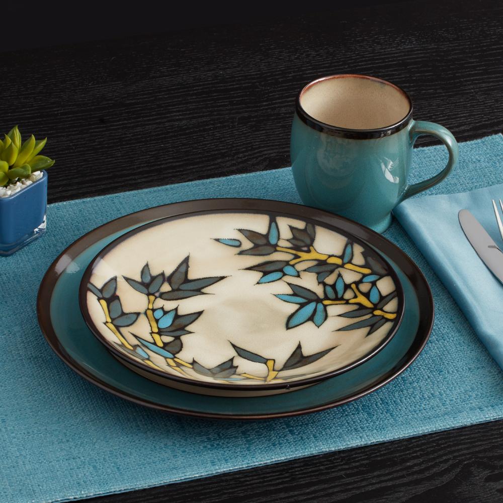 Belmont Set of 4 Blue Round Dinner Plates