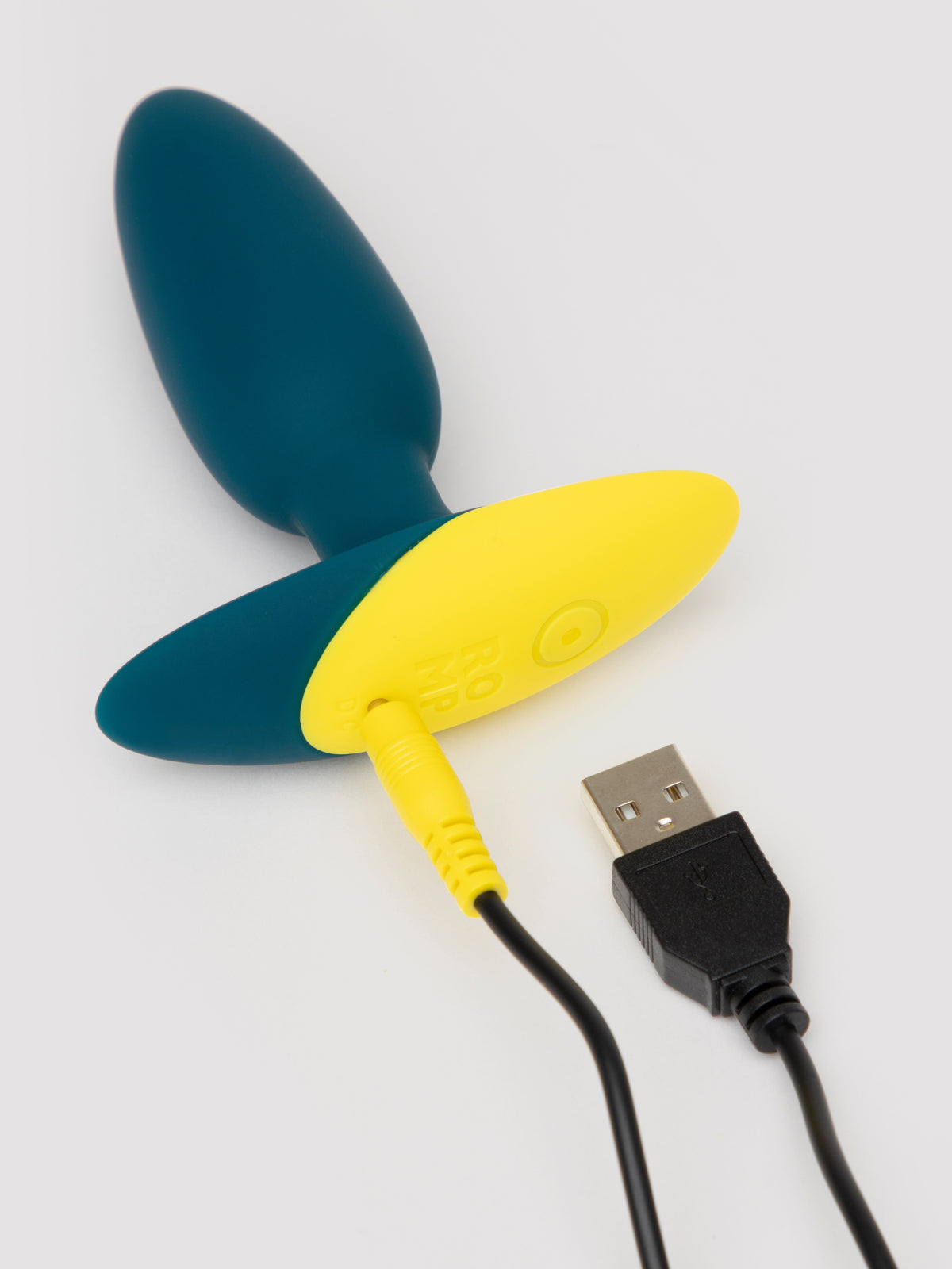 ROMP Bass Rechargeable Silicone Vibrating Butt Plug 3.5 Inches, Blue