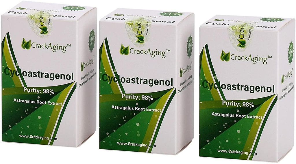 Crackaging Super-Absorption Cycloastragenol 98% (25mg/Cap, 180 Caps in 3 Bottles)