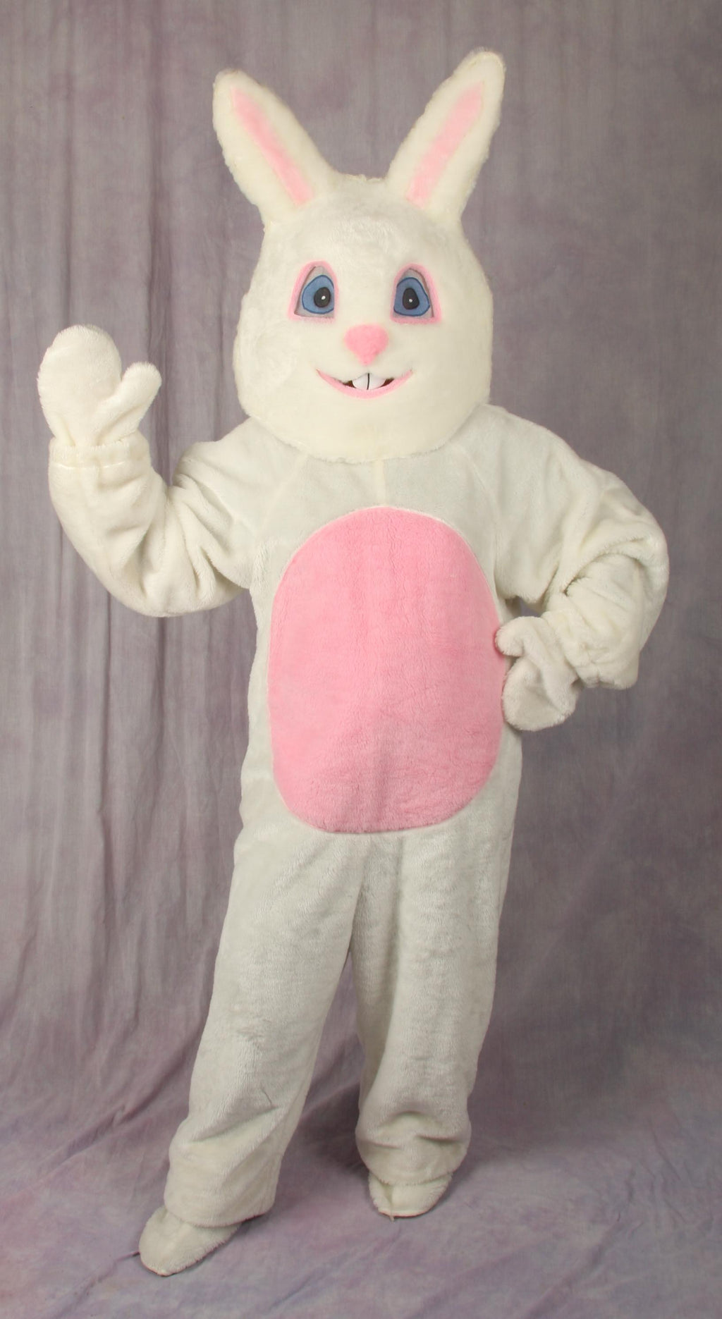 4 Piece White Easter Bunny Suit with Mascot Head - Adult Size X Large