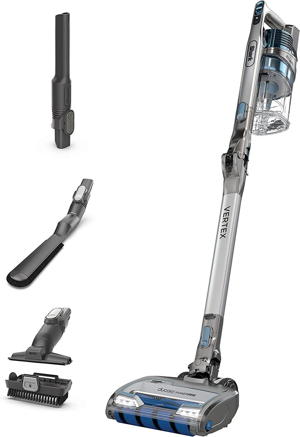 Shark IZ462H Vertex Ultra Lightweight Cordless Stick Vacuum with DuoClean PowerFins, Crevice, Pet Multi-Tool, Anti-Allergen, Brush, Removable Handheld