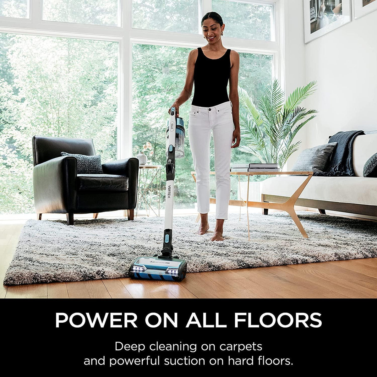 Shark IZ462H Vertex Ultra Lightweight Cordless Stick Vacuum with DuoClean PowerFins, Crevice, Pet Multi-Tool, Anti-Allergen, Brush, Removable Handheld