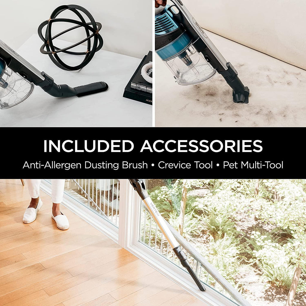Shark IZ462H Vertex Ultra Lightweight Cordless Stick Vacuum with DuoClean PowerFins, Crevice, Pet Multi-Tool, Anti-Allergen, Brush, Removable Handheld