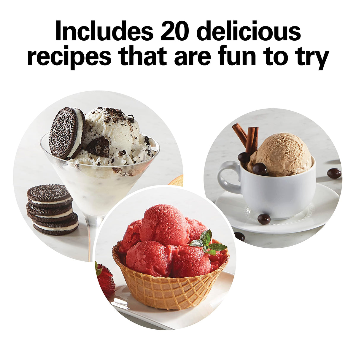 Automatic Electric Ice Cream Maker & Frozen Yogurt Machine | 4 Quart | Makes A Variety Of Treats Including Sorbet, Sherbet, Gelato, Custard |Simple & Customizable | White | 68330N