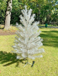 Silver Aluminum Sapphire Regal 7 ft Christmas Taper Tree Curl &amp;Twist
