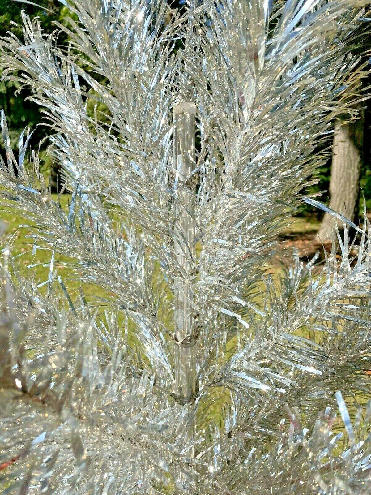 Silver Aluminum Sapphire Regal 7 ft Christmas Taper Tree Curl &amp;Twist