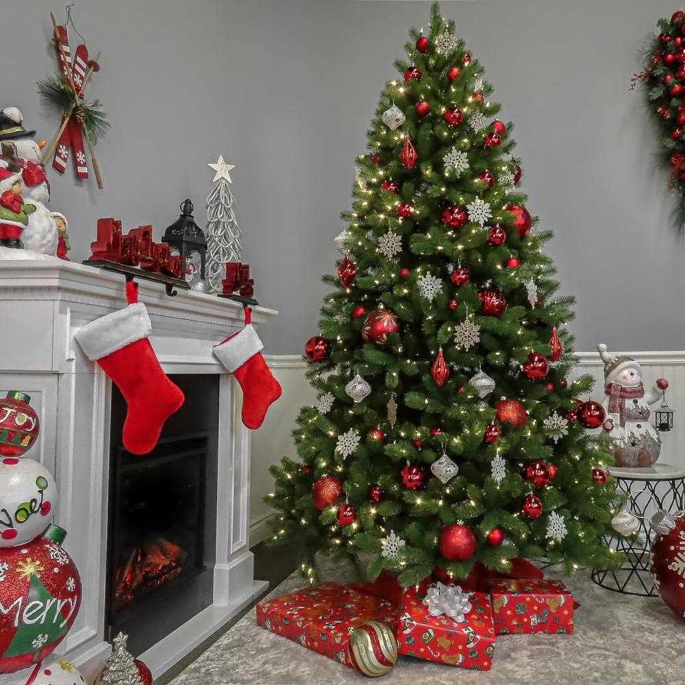 6-1/2 ft. Feel Real Downswept Douglas Fir Hinged Artificial Christmas Tree with 650 Clear Lights