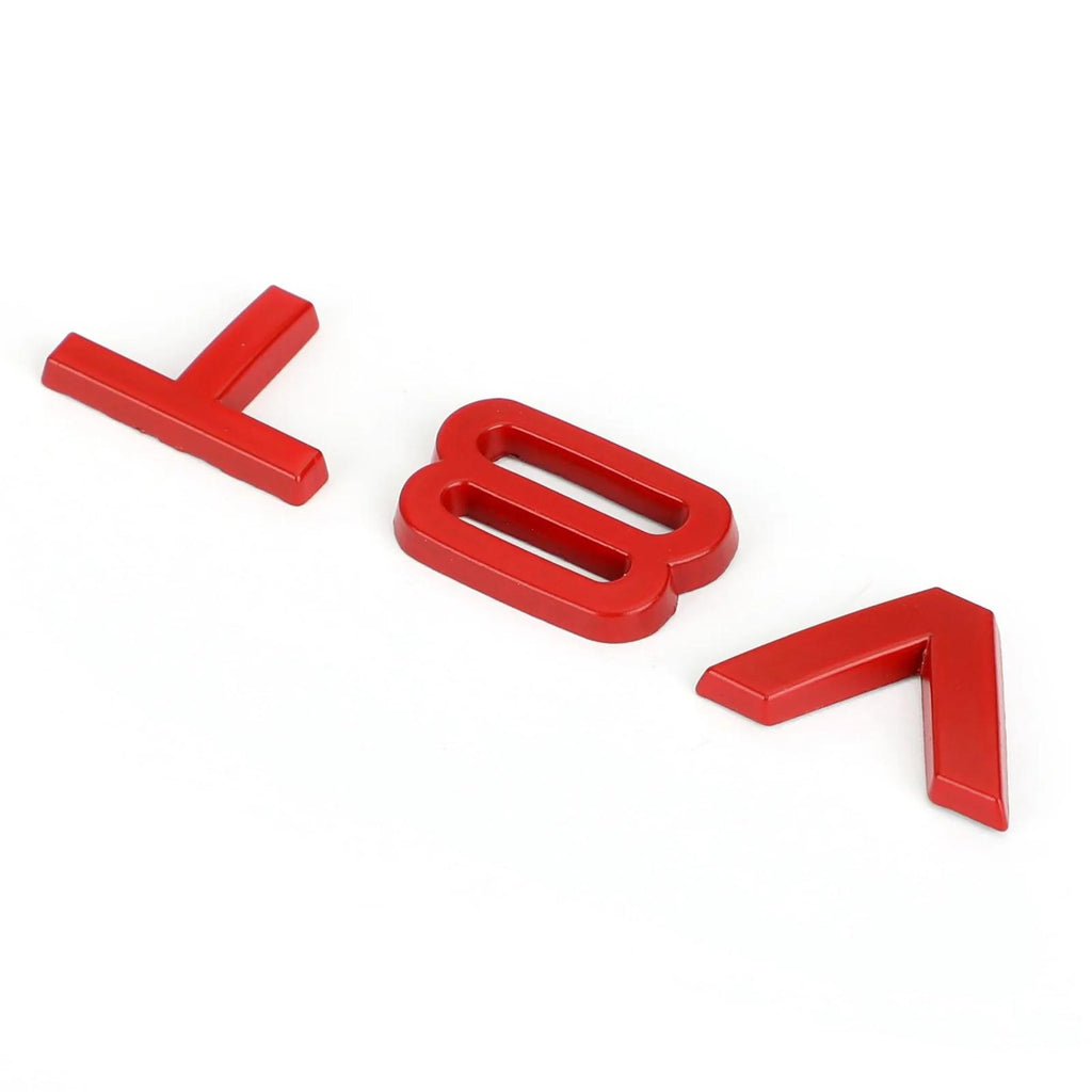 AUDI A1 A3 A4 A5 A6 A7 Q3 Q5 Q7 S6 S7 S8 S4 SQ5 Red V8T Emblem Badge Fit Generic