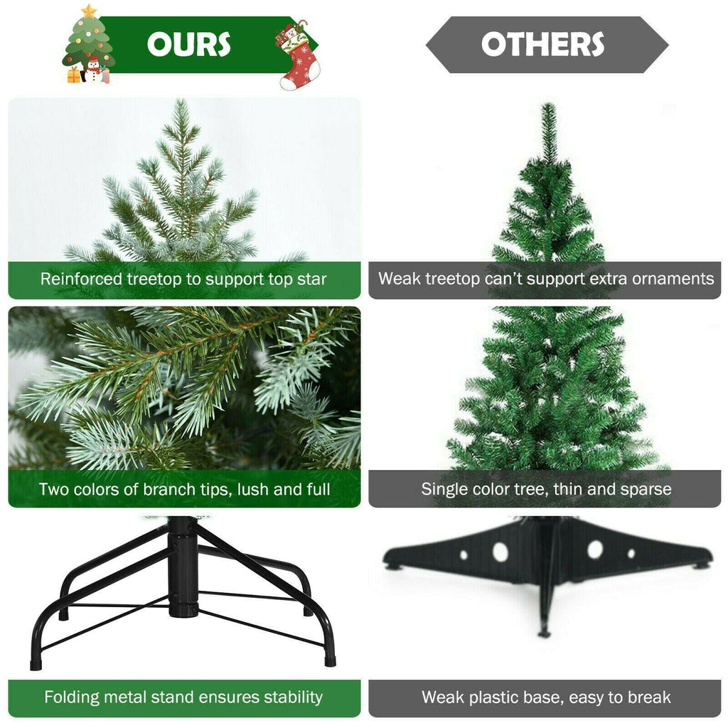 6ft Artificial Christmas Tree Holiday Season Indoor Outdoor Green White Branches
