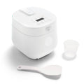 Digital Rice Cooker, 2-Cups Uncooked/4-Cups Cooked, Removable Nonstick Ceramic PFAS-Pot, One-Touch Presets, Oats, Quinoa, Brown Rice, Auto Keep Warm, Fuzzy Logic Tech, 1.5QT, White