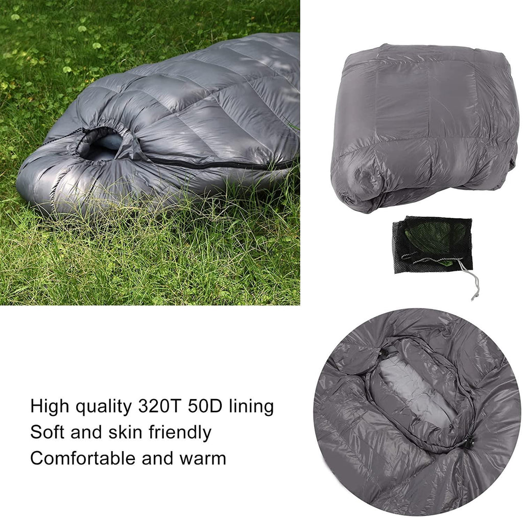 Cold Weather Sleeping Pack, Warm Mummy Sleeping Bag Lightweight Zipper Closure with Adjustable Hood for Camping for Hiking