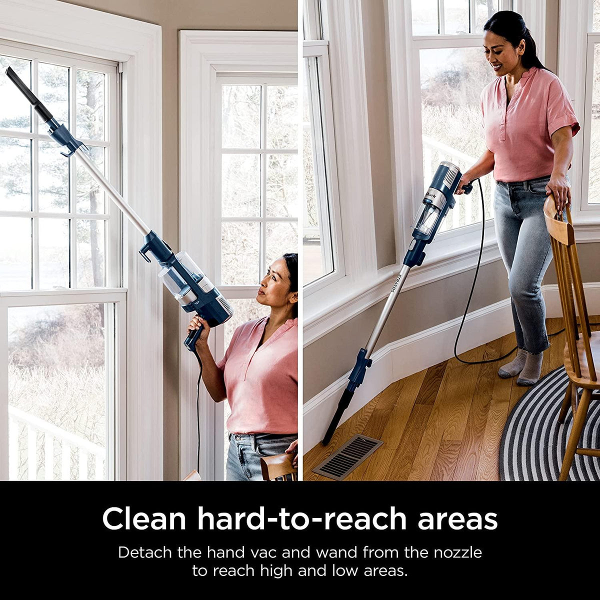 Shark HZ3002 Stratos Ultralight Corded Stick Vacuum with DuoClean PowerFins HairPro, Self-Cleaning Brushroll, &amp; Odor Neutralizer Technology, Navy