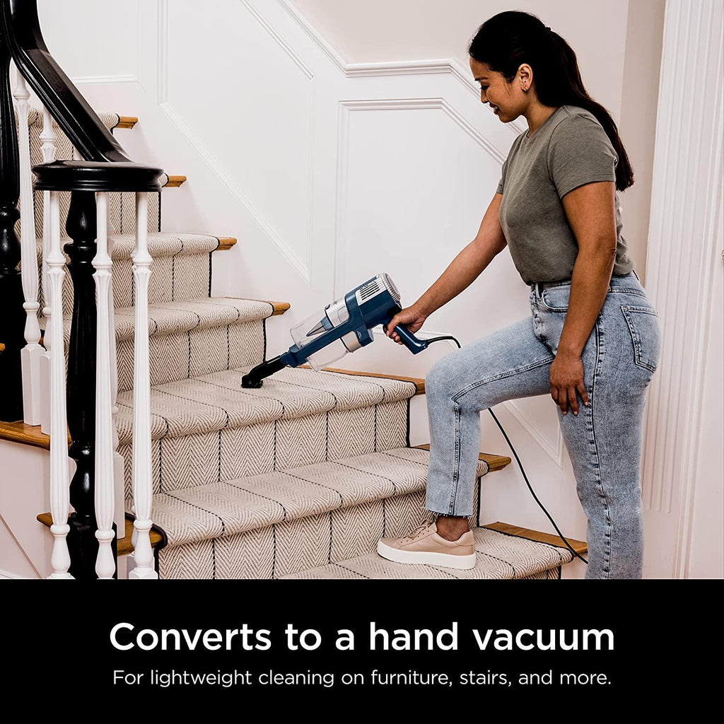 Shark HZ3002 Stratos Ultralight Corded Stick Vacuum with DuoClean PowerFins HairPro, Self-Cleaning Brushroll, &amp; Odor Neutralizer Technology, Navy