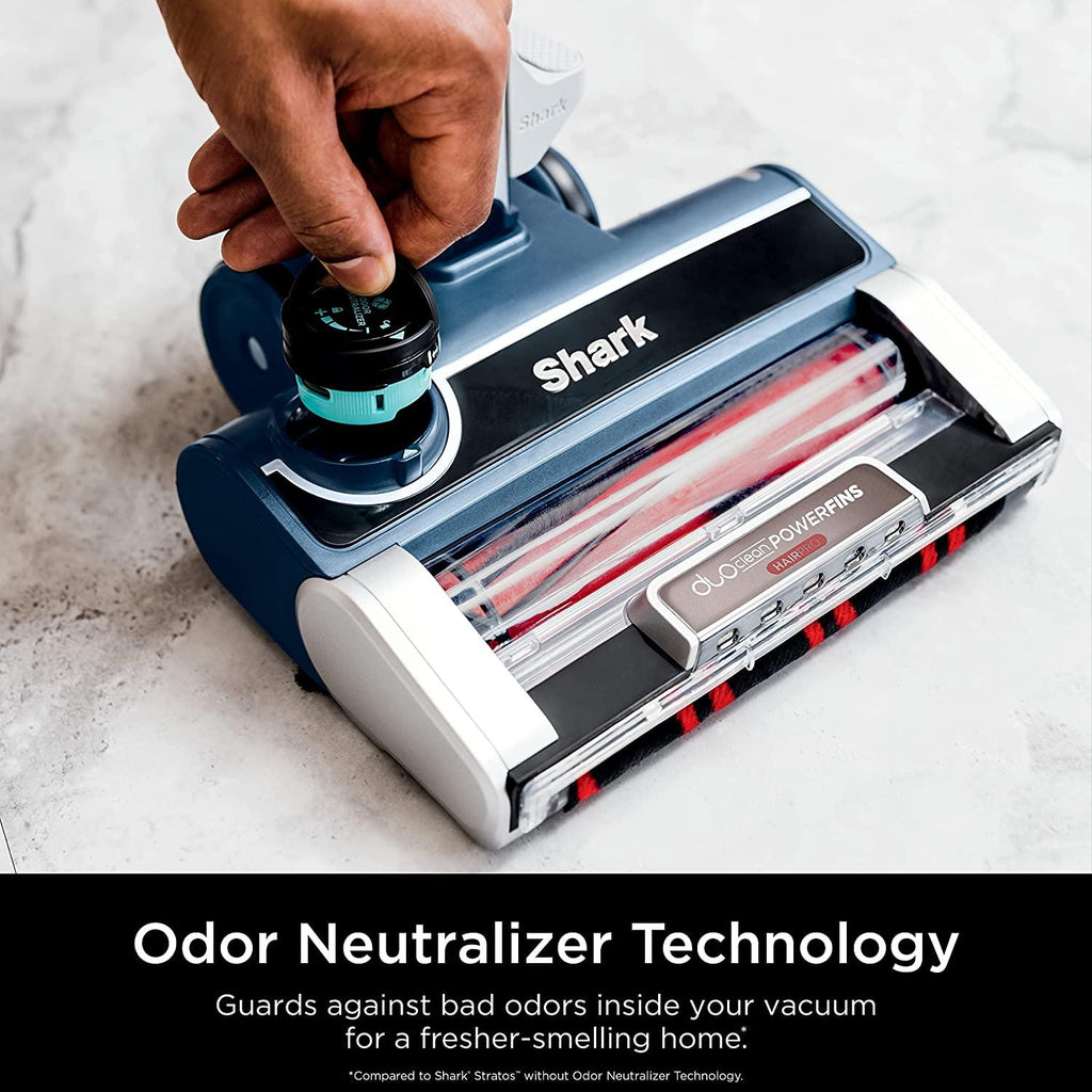 Shark HZ3002 Stratos Ultralight Corded Stick Vacuum with DuoClean PowerFins HairPro, Self-Cleaning Brushroll, &amp; Odor Neutralizer Technology, Navy