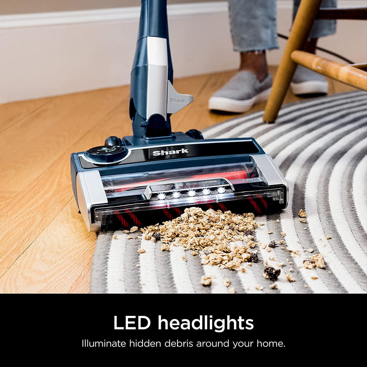 Shark HZ3002 Stratos Ultralight Corded Stick Vacuum with DuoClean PowerFins HairPro, Self-Cleaning Brushroll, &amp; Odor Neutralizer Technology, Navy