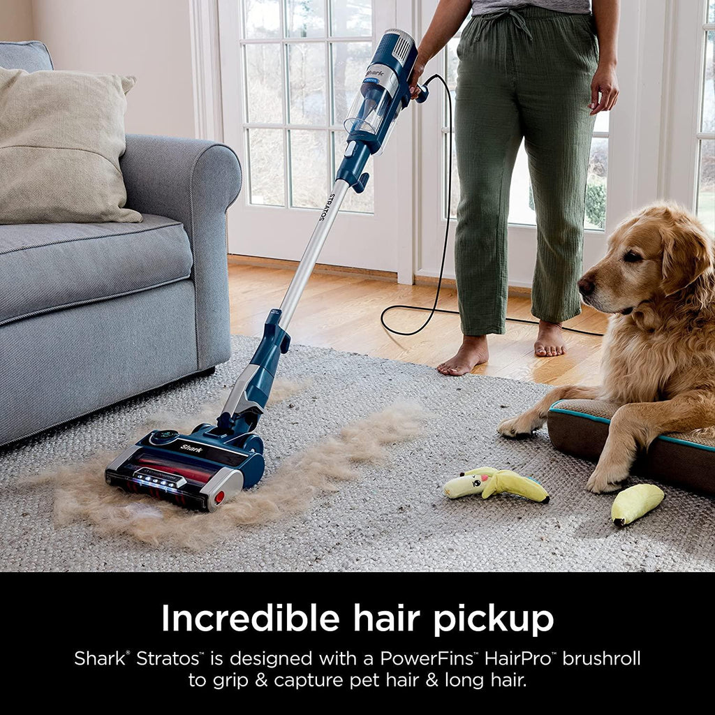 Shark HZ3002 Stratos Ultralight Corded Stick Vacuum with DuoClean PowerFins HairPro, Self-Cleaning Brushroll, &amp; Odor Neutralizer Technology, Navy