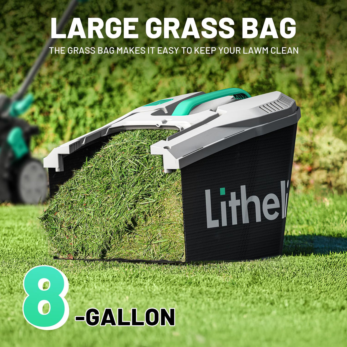 20V 13" Cordless Lawn Mower, Electric Lawn Mowers for Garden, Yard and Farm, 5 Heights, with Brushless Motor, 4.0Ah Battery &amp; Charger Included