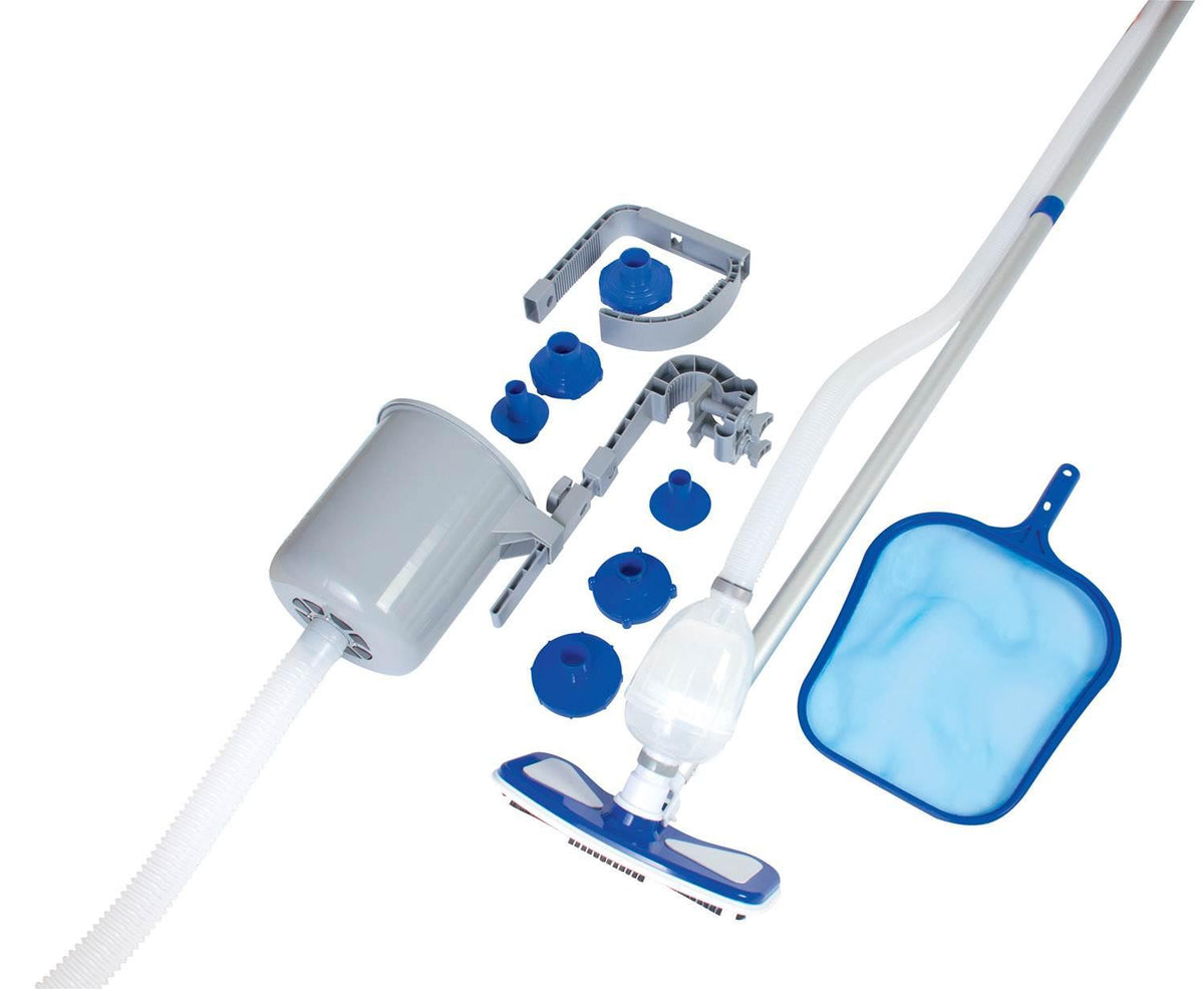 Pool Vacuum + Replacement Cartridges (6) + 1000 GPH Filter Pump System