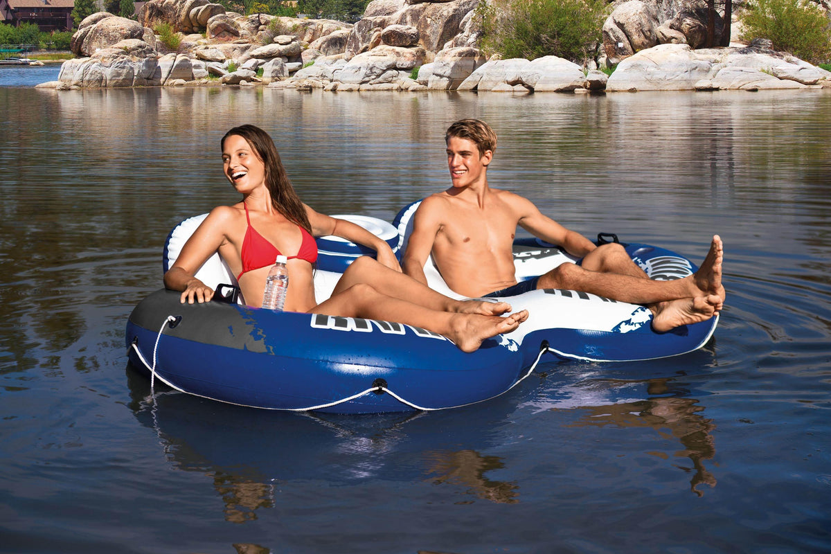 River Run II Inflatable 2 Person Pool Tube Float w/ Cooler (18 Pack)