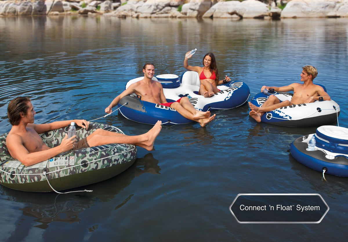 River Run II Inflatable 2 Person Pool Tube Float w/ Cooler (18 Pack)