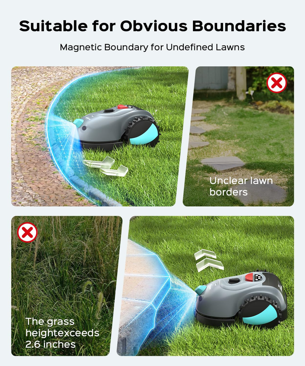 2026  V100 Smart Lawn Mower Robot, Visual Navigation Obstacle Avoidance Lawn Mower Robot with Adjustable Cutting Height &amp; Low Noise Operation for Lawn Up to 1600 Sq.Ft