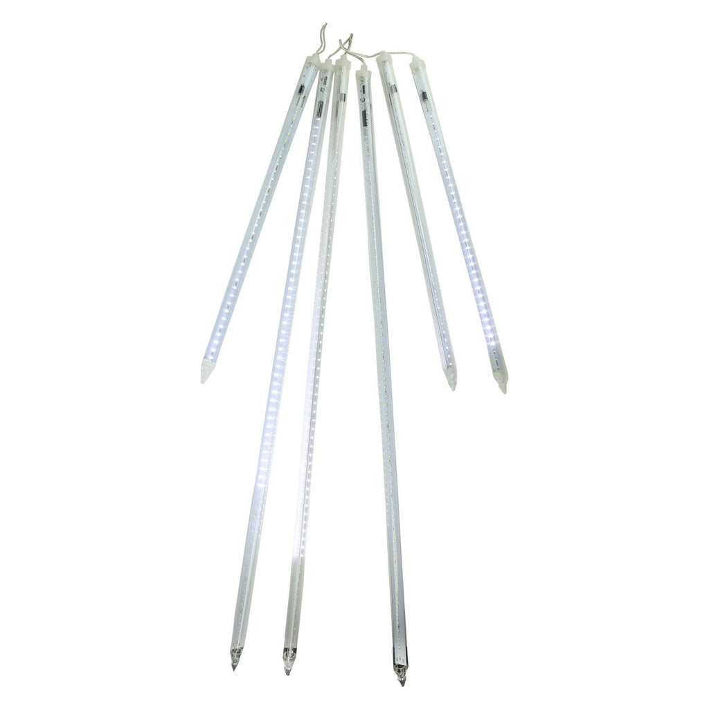 Set of 6 Dripping LED Icicle Snowfall Christmas Light Tubes 21.75" - 39.5"