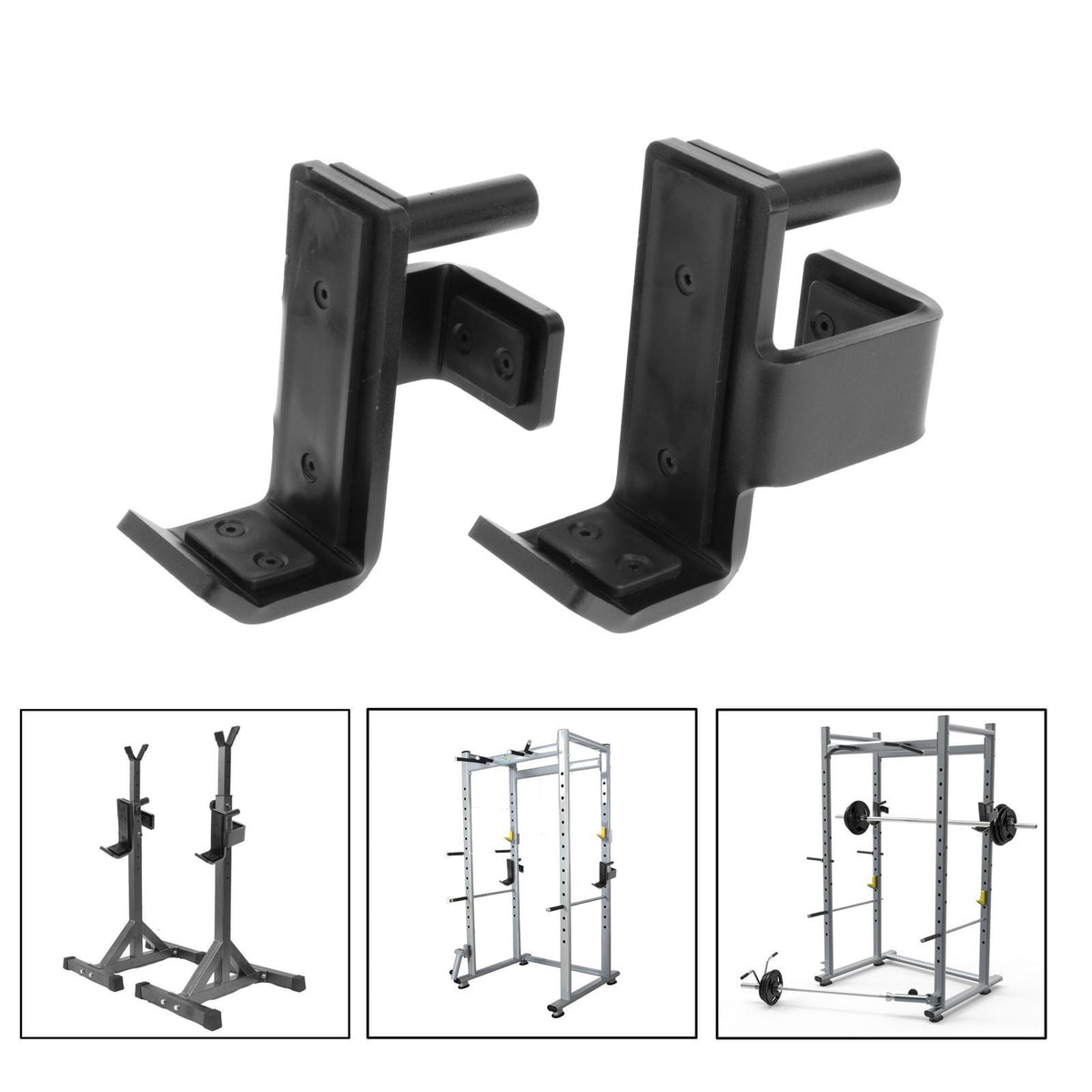 Barbell J Hook Fitness 2x2/3x3 Power Rack J-Cup Hanger Clips 60x25mm