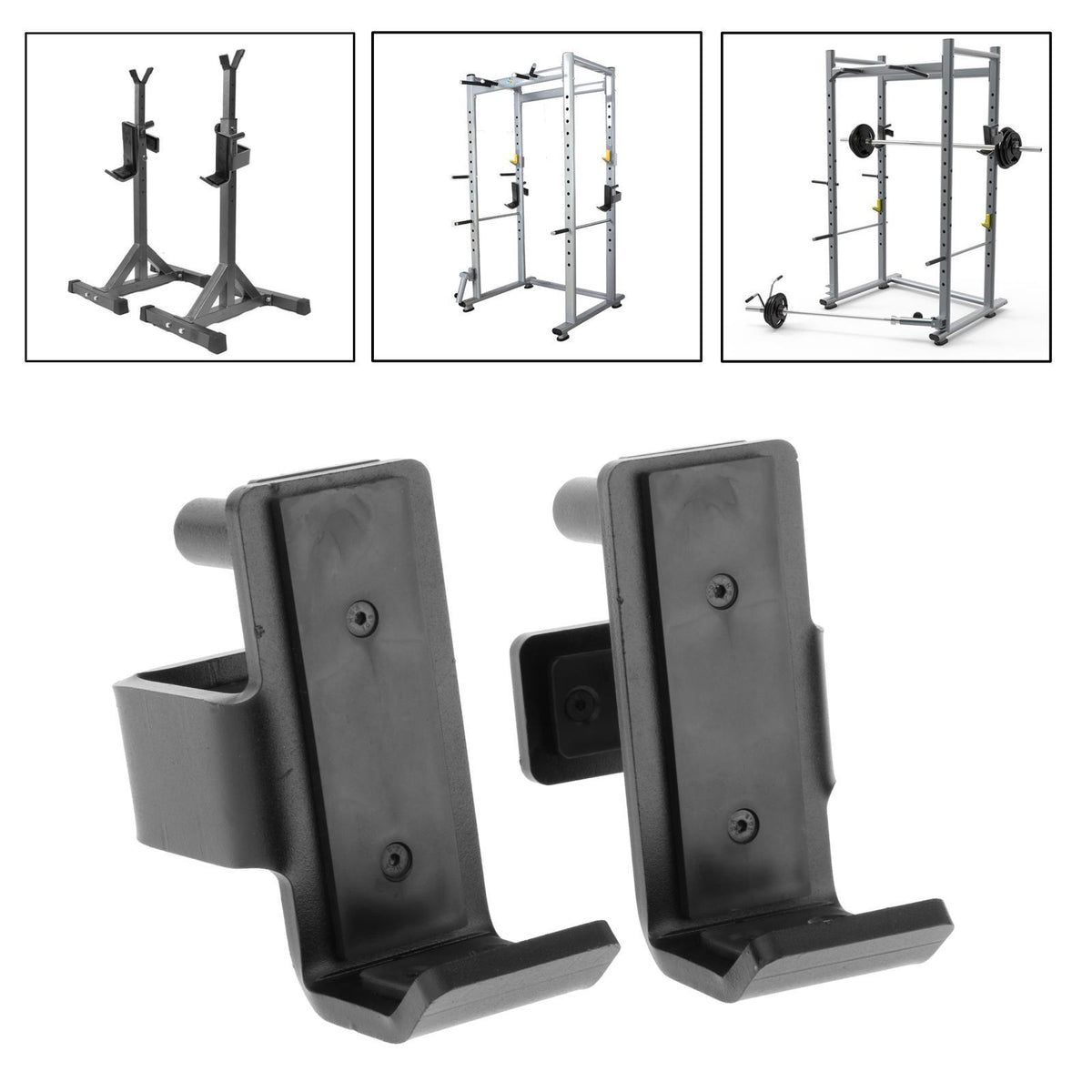 Barbell J Hook Fitness 2x2/3x3 Power Rack J-Cup Hanger Clips 60x25mm