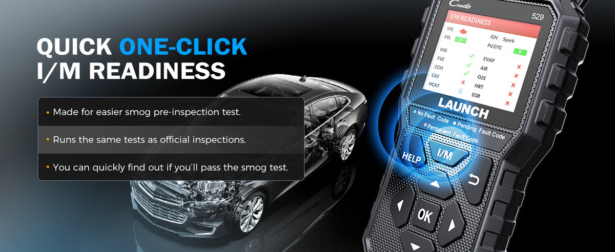 LAUNCH OBD2 Scanner CR529 One-Click I/M, Full OBDII Code Reader, 5 Years Quality Backup, F Ree Lifetime Update Diagnostic Scan Tool, Clear Codes