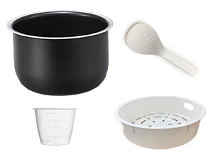 Portable Digital Rice Cooker, 6-Cup (Uncooked)/12-Cup (Cooked) Small Rice Maker with Steaming Basket, Mini Rice Cooker with 2L Removable Nonstick Inner Pot, 10 Menu Options, Auto Keep Warm, 24 Hour Delay Timer, White