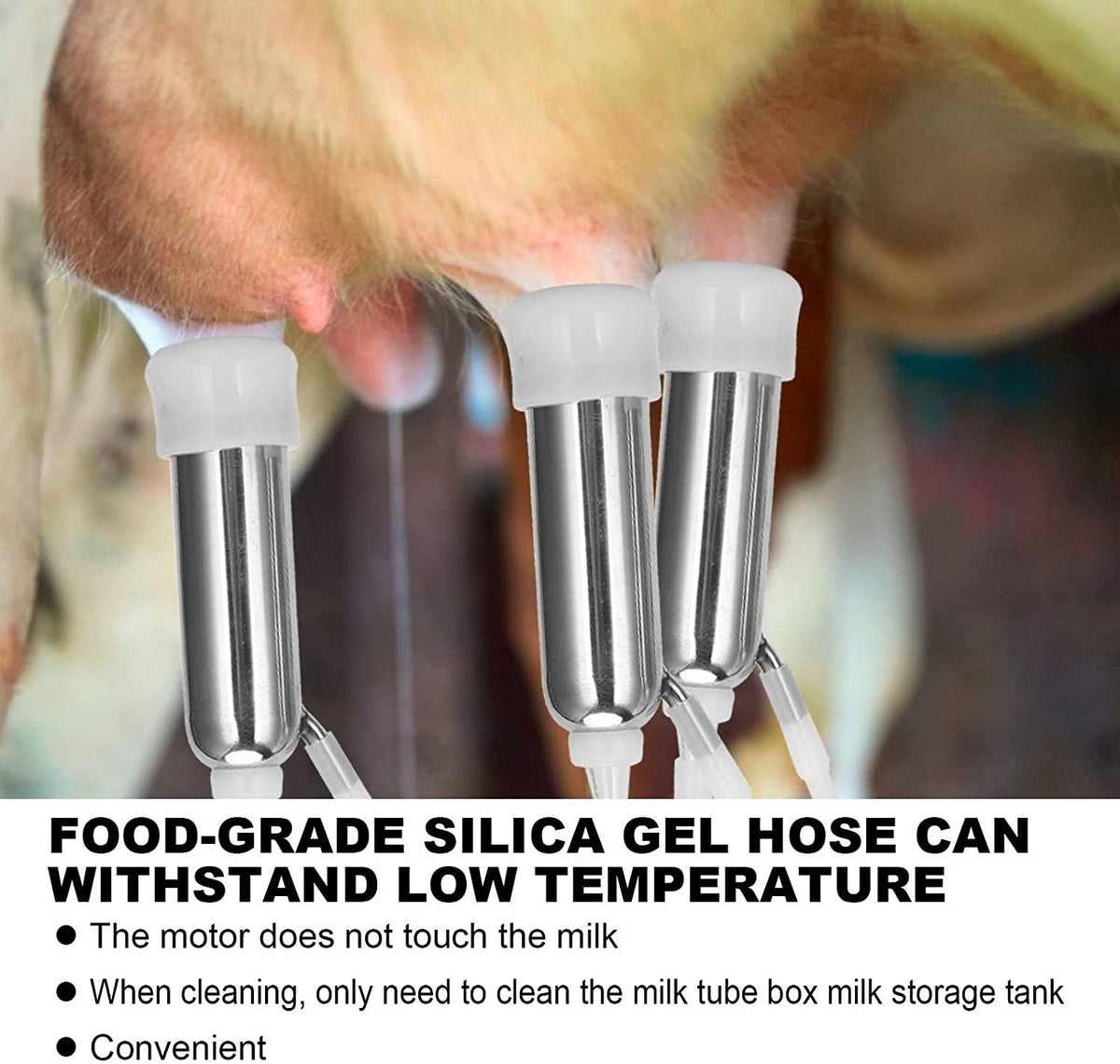 haox 3l electric milking machine for cows, pulsation vacuum pump milker, milking supplies with stainless steel bucket, portable suction machine, livestock milking equipment for cows(us)