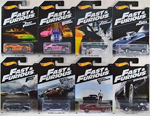 Hot Wheels Fast and Furious Set of 8 2016 Exclusive Limited Edition 1:64 Scale Collectible Die Cast Metal Toy Car Model