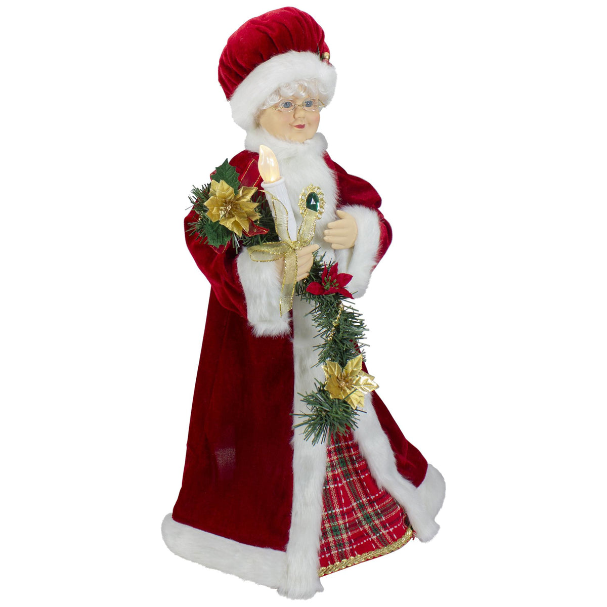 Northlight 24 in Mrs. Claus with Lighted Musical Christmas Plastic/Fabric Decorative Figurine