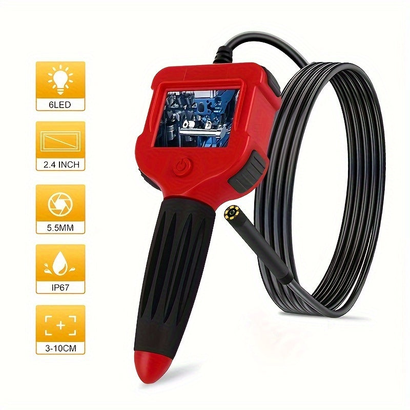 Industrial Endoscope, HD Camera Industrial Automotive Repair Engine Inspection Camera Detector Car Repair Tool