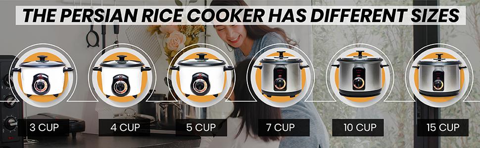 Automatic Persian Rice Cooker - Tahdig Rice Maker Perfect Rice Crust, 5 Cup