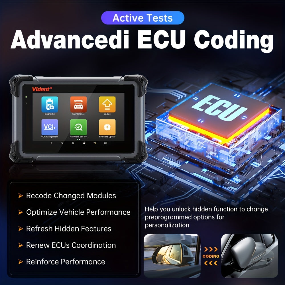 Vident ISmart800 Pro All System OBD2 Scanner Automotive Diagnostic Tool With 40+ Reset Active Test Code Reader Key Coding Tool