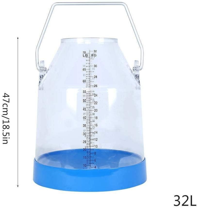 milking machine for goat cow, 32l pulsation vacuum pump milker portable goat milking supplies with transparent milking bucket household milking machine manual milker for cow sheep goat