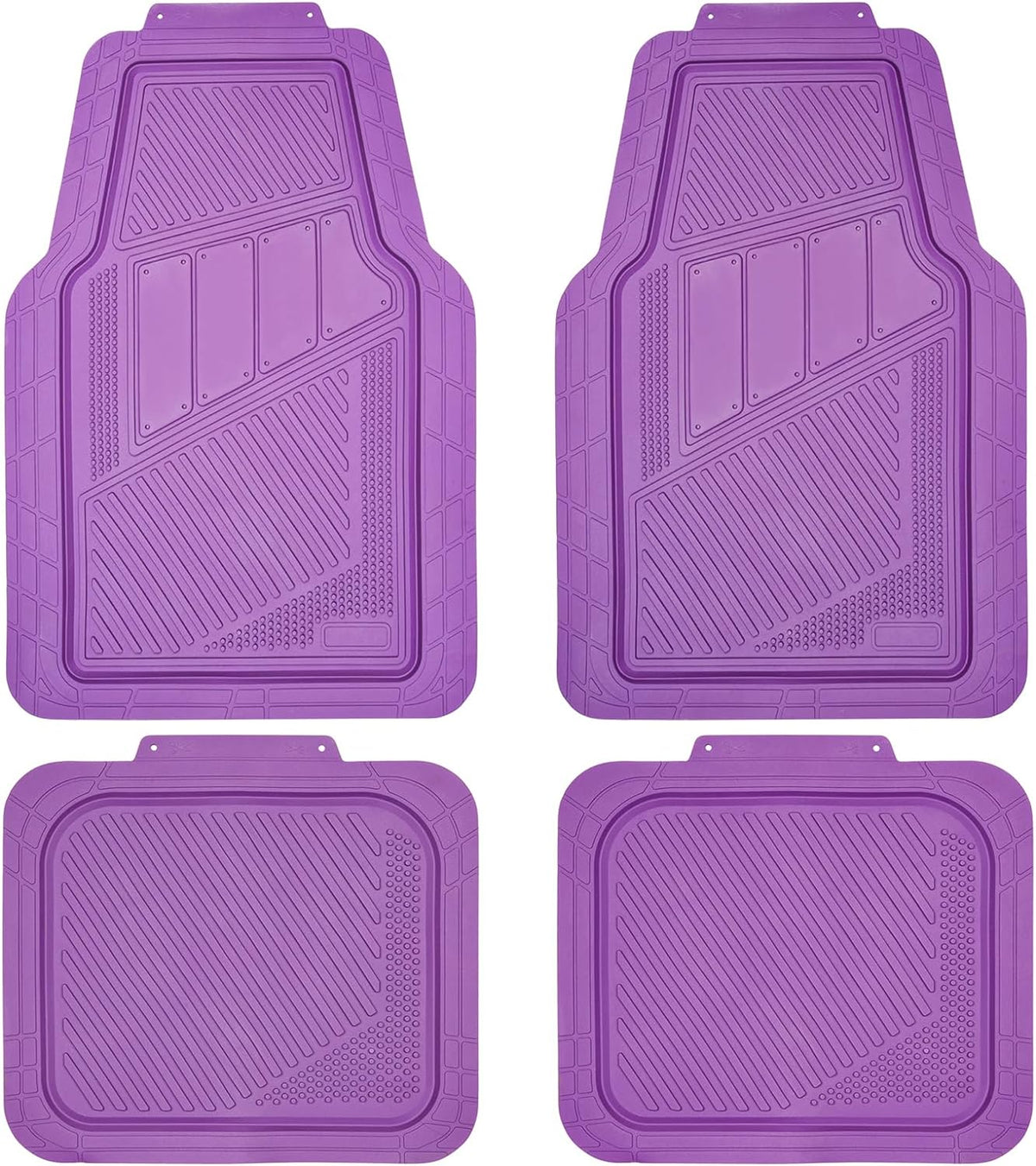 CAR PASS Heavy Duty Rubber Floor Mats 4-Piece Car Mat Set - Universal Waterproof Floor Mats for Car SUV Truck, Durable All-Weather Mats(Purple)