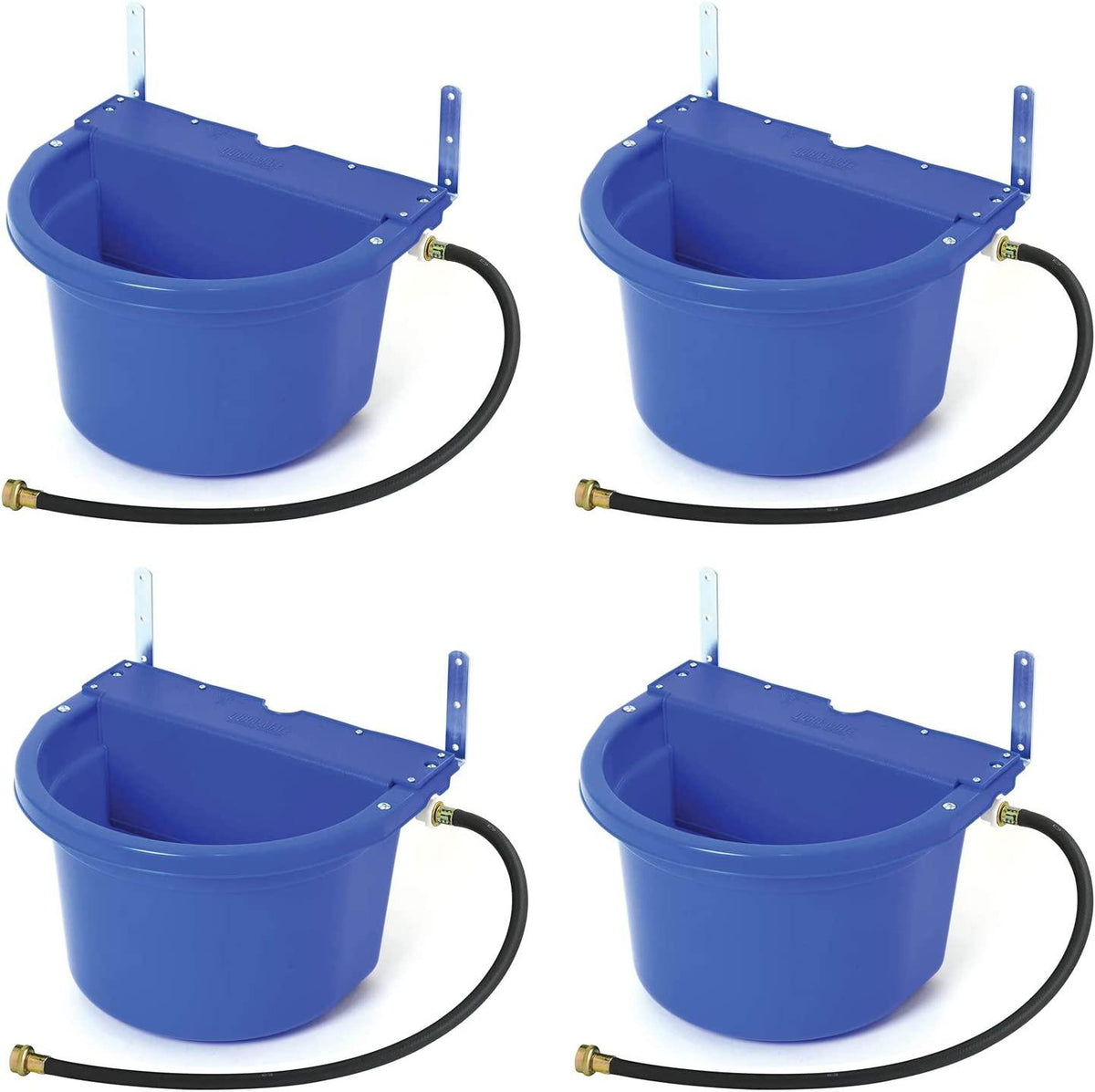 Little Giant FW16BLUE 4 Gallon Capacity Automatic Float Controlled Waterer Animal Horse & Cattle Livestock Water Trough, Blue (4 Pack)
