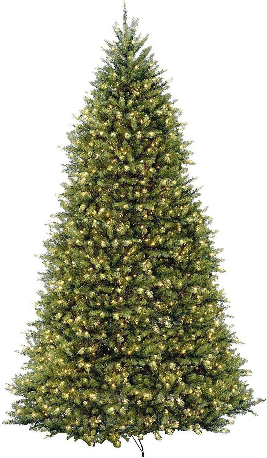 National Tree Company Pre-Lit Artificial Full Christmas Tree, Green, Dunhill ...