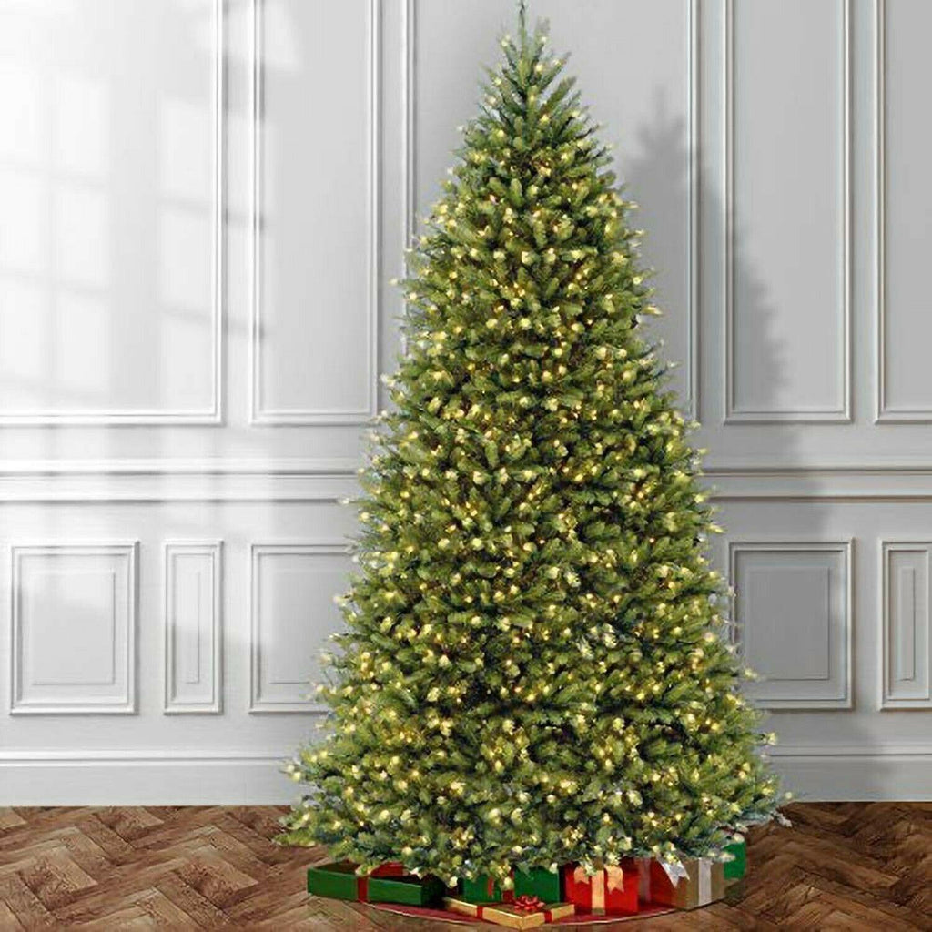 National Tree Company Pre-Lit Artificial Full Christmas Tree, Green, Dunhill ...